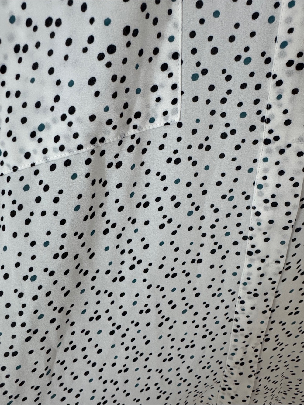 NWT LOFT White Black Polka Dot Career Office Utility Button Front Blouse XL - Picture 11 of 12